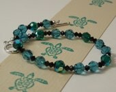 Emerald, Jet and Indicolite Swarovski Bracelet