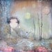 limited edition fine art wall print.  skeleton, hot air balloon, big eyed girl painting on wood with resin