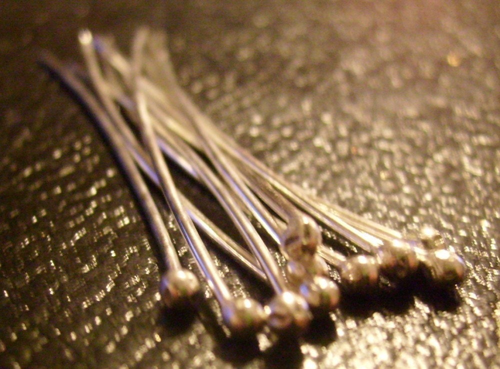 20 Gauge Sterling Silver Headpins 2 inch package of 10