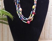 Spring Delight 72" Long Glass Beads Necklace