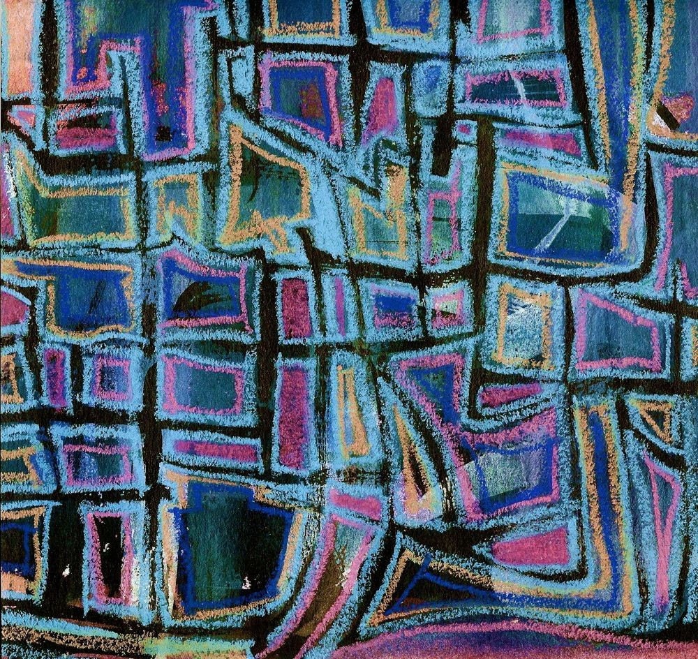RESERVED FOR JACK SO Urban Nocturne no. 16 (original mixed media painting)