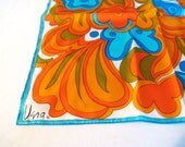 Fabulous Vintage VERA Retro Print Silk Square Scarf 17.5 X 17.5