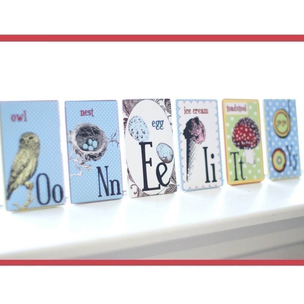 English Retro-Style Alphabet Cards add Charm to Children's Spaces, Larger Size 5x7 Set