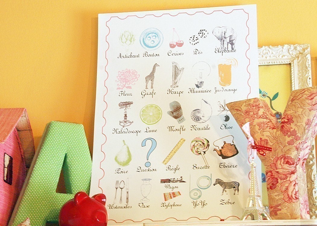 Limited Edition Bibitty 11x14 French Alphabet Poster