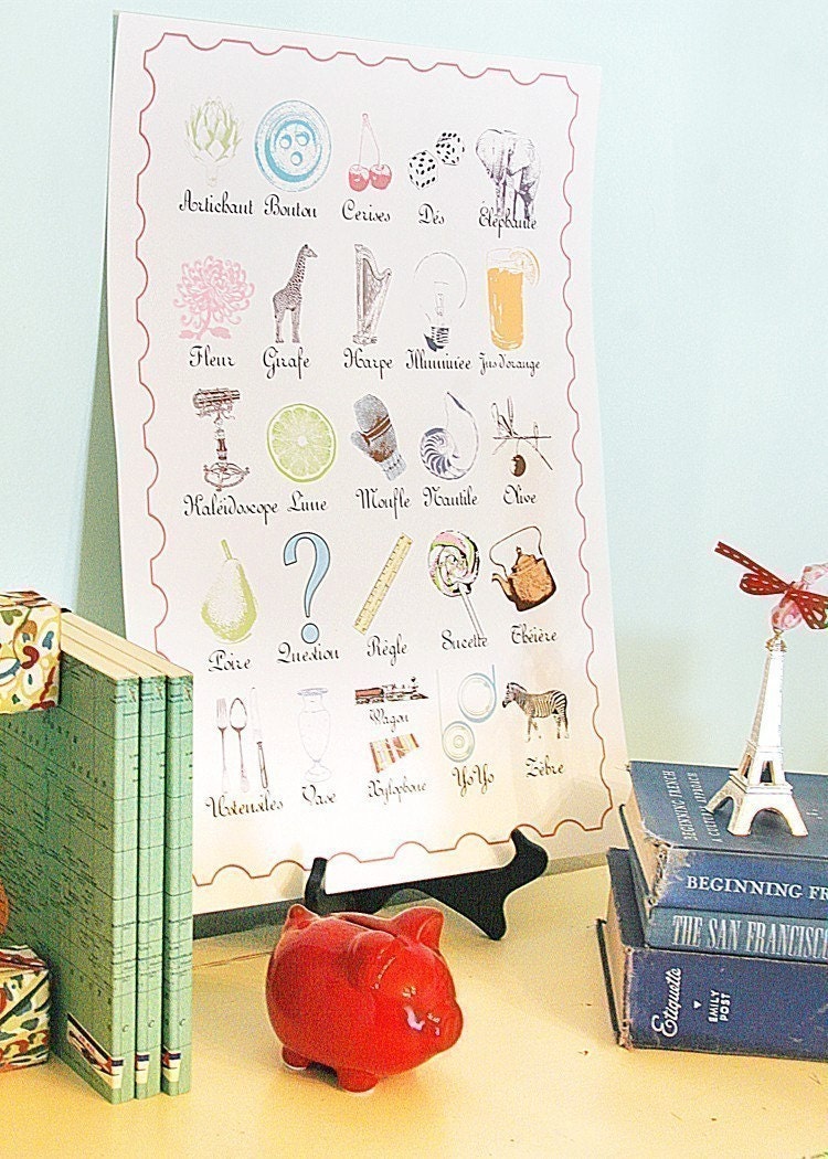 French Alphabet Poster