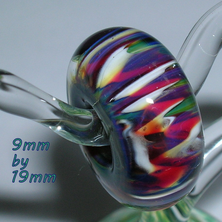 Beau Hawn - Lampwork Glass Boro Beads - Big Hole Bead - Fits European Troll Style CHARM BEAD