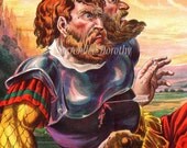 Jack Giant Killer Glascow Scotland  Vintage Print 1877 Original Victorian Children's Chromolithograph Poster To Frame