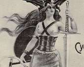 Valkyrie Woman Liberator Bicycles Paris Georges Gaudy Vintage Art Nouveau 1900 Lithograph Poster Transportation Ad To Frame