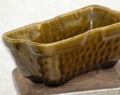 Avocado Green Box Bonsai Planter Vase 1960s Mid Century Vintage Serving Storage Organizer USA 1960s