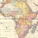 Africa Map 1903 Large Edwardian Antique Hand Colored Steel Engraving Vintage Map To Frame