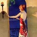 Redhead Flapper Girl At The Gate Roaring Twenties Lighting Ad Vintage Color Advertisement Lithograph To Frame