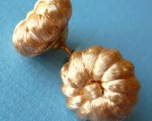 SALE Forget Me Knot Fabric Stud Earrings - Creme