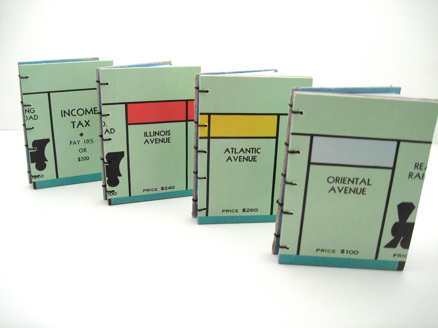 Upcycled Mini Journals - Monopoly - Set of Four