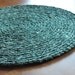 EKRA Emerald Green Starry Night Round Crochet Upcycled Area Rug