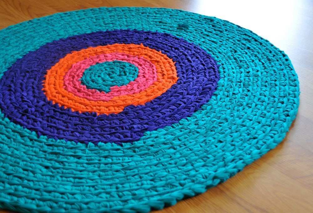Jewel Tones Crochet Rug
