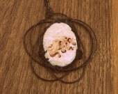 Cosmic Pendant in fused glass with Octopus