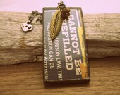 Two Sided Stained Glass Pendant - collage art, unisex, vintage ephemera