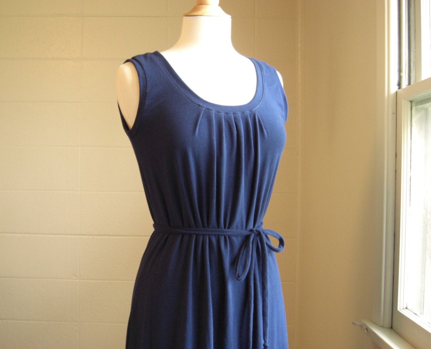 SALE - XSMALL Navy Blue Womens Long Maxi sleeveless tank Dress - Ready to ship XSmall