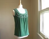 Womens Ruffle Tank Top with Contrast Stitching - Made to Order