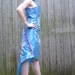 Recycled FEMA Blue Tarp Bustier and Skirt with Flower Choker