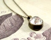Crystal Charm Necklace : Antiqued Brass