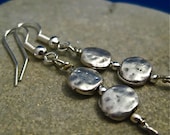 Mini Hammered Silver Metal Beads Earrings