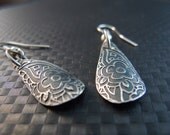 Paisley Flower Fine Silver Artisan Earrings