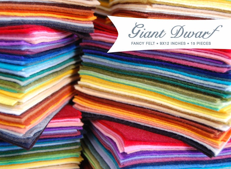 Giant Dwarf Fancy Felt // Cut To Order // 9 X 12 Inches // 15 Pieces