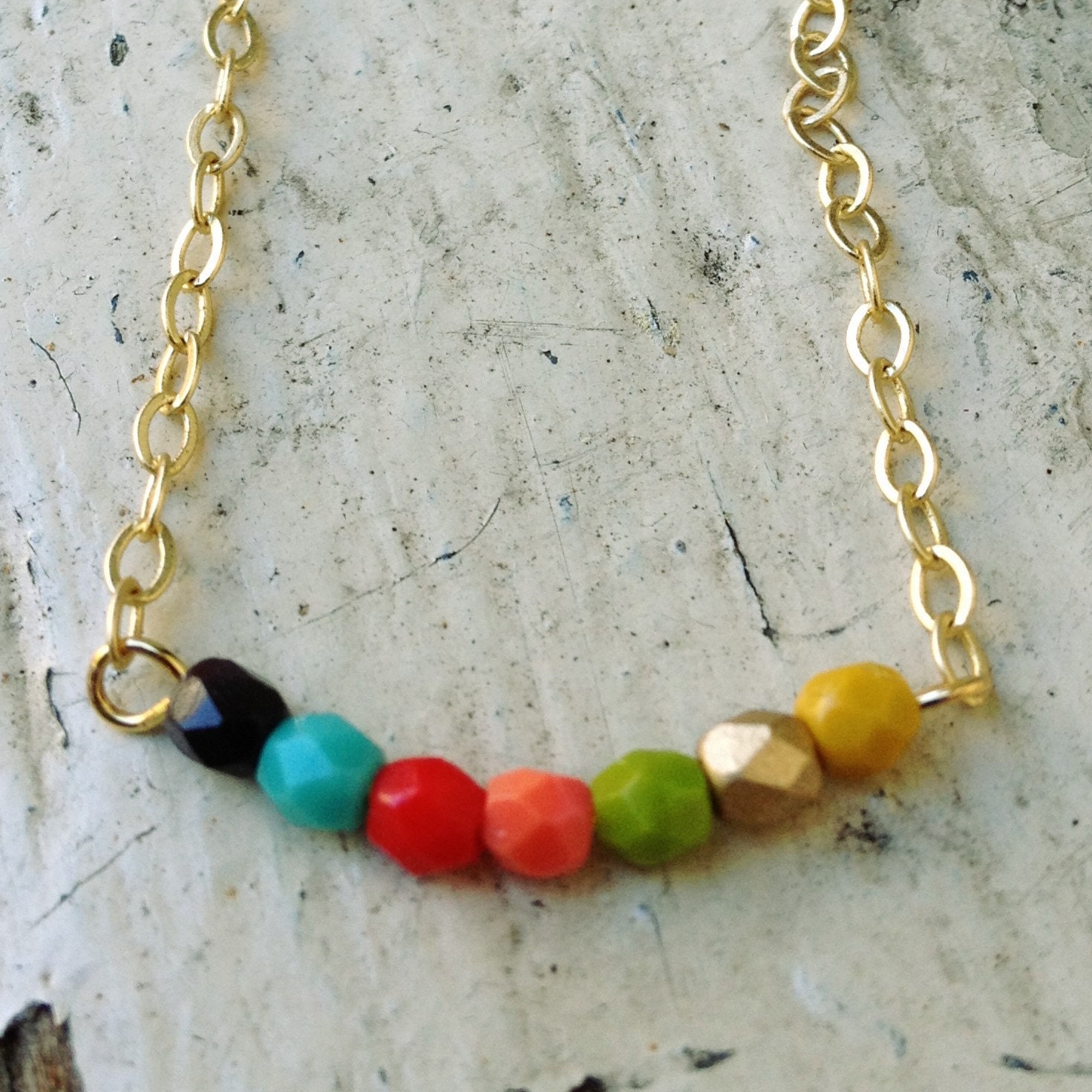Complimentary Colors Beaded Necklace