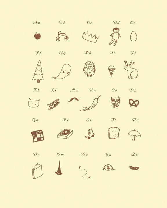 The Black Apple's ABC - Alphabet Print 8x10