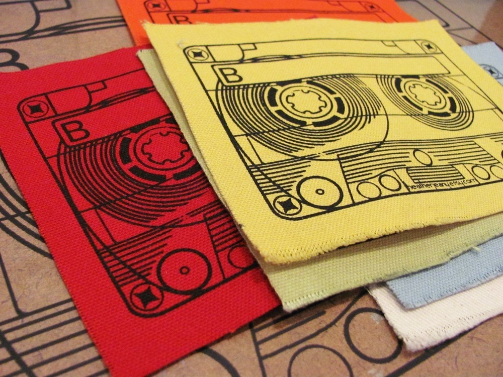 screenprinted mixtape patch