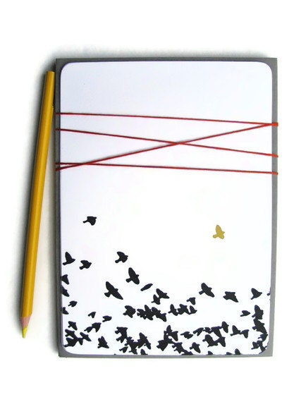 10 pack : flock - gocco screenprinted flat notes