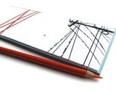 5 pack : Wires - Gocco screenprinted stationery set