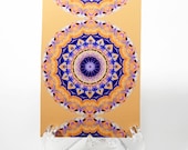 Mandala Aceo Print Yellow and Purple Kaleidoscopes