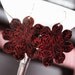 Leather Baroque Earrings with Bali Sterling Silver Ear wires - Oxblood