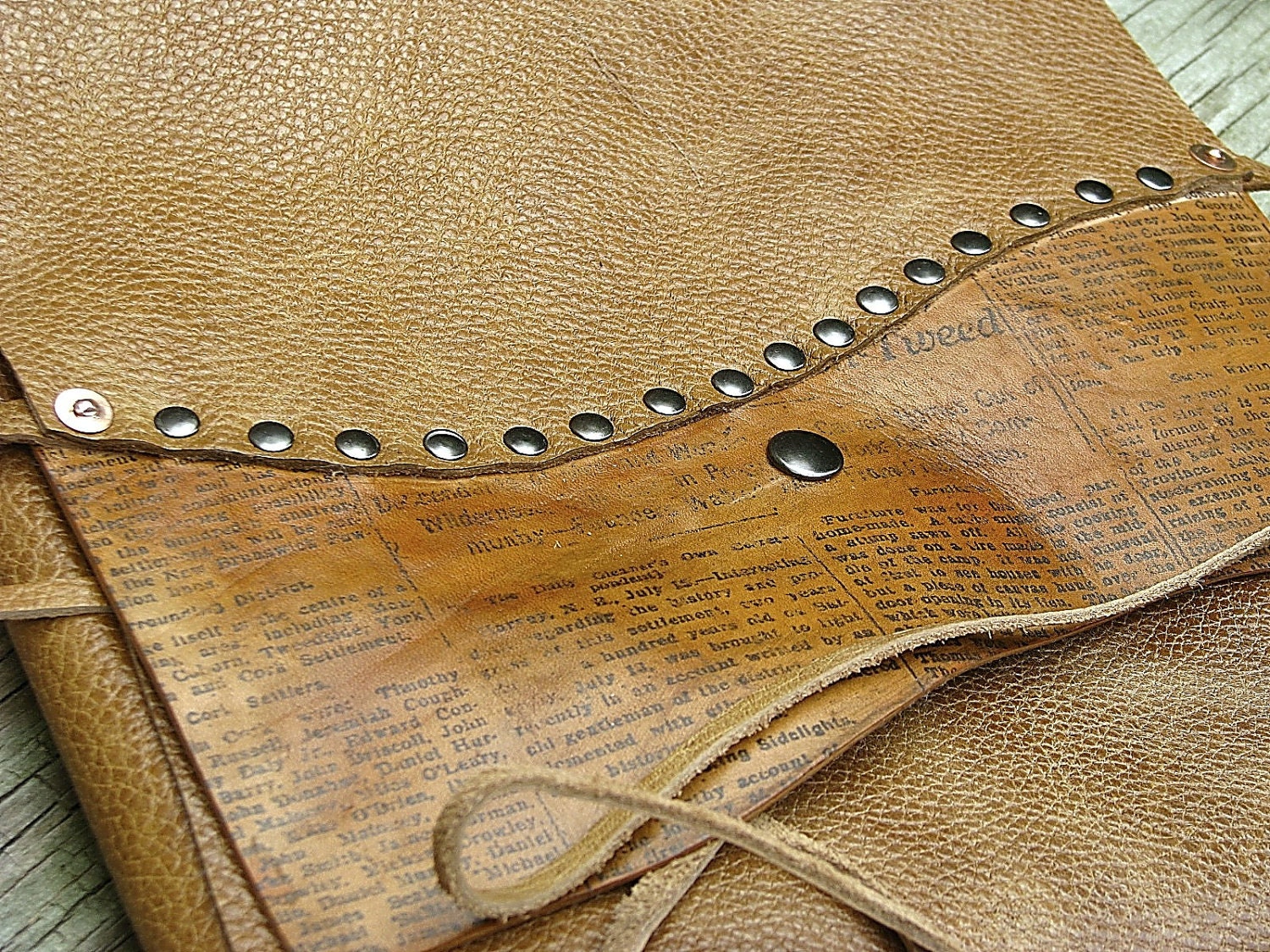 Leather Manuscript - Novel - Thesis Cover - Riveted News in Scotch