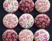 One Inch Magnet Set - Liberty of London Fabric Flowers