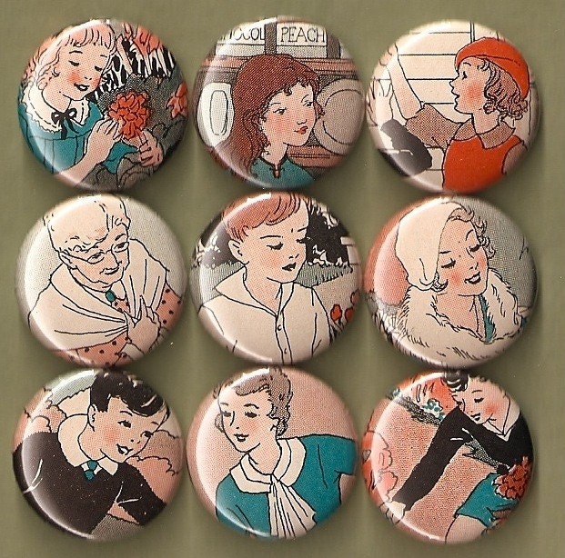 One Inch Magnet Set - 1930s Images - One of a kind set