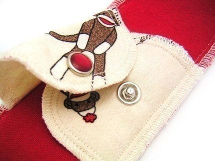 Extra Absorbent Moonpads Organic Cloth Pad - Sock Monkey