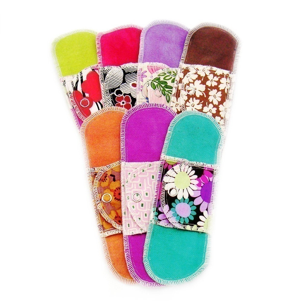 7 Pantyliners Moonpads Organic Cotton Reusable Washable Cloth Menstrual Pads