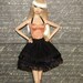 OOAK Rose Pink Bustier Black Mesh Tutu for Fashion Royalty NuFace Dolls