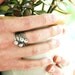 custom date ring stack in recycled silver