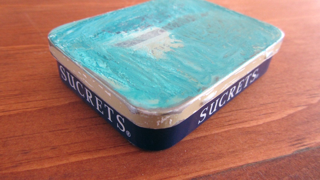 Original painting on Sucrets tin