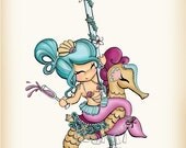 Sea Carousel of Smashery Saucy Seahorse Print
