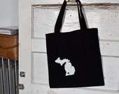 I heart Michigan screenprinted tote bag.