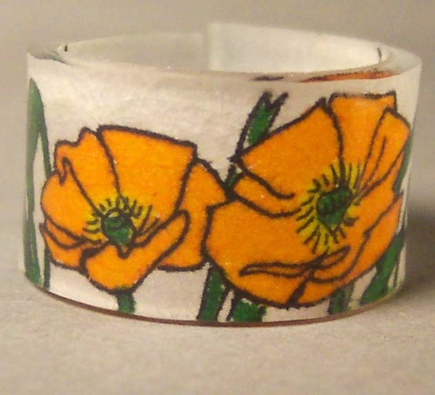 Orange California Poppy Ring