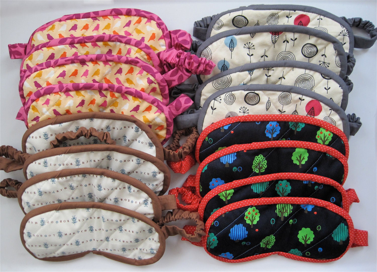 wholesale lot of 16 quilted eye shades