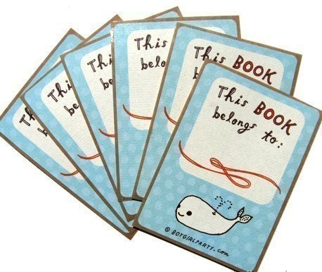 Whale BOOK STICKERS ex libris bookplate exlibris labels for book lovers moby dick library this book belongs to sticker