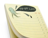 Octopus TO DO LIST notepad by boygirlparty, squid note pad -- recycled paper, eco friendly list organizer