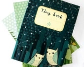 Tiny Animal JOURNALS (set of 3) by boygirlparty - land air water - illustrated mini notebooks (bear, owl, octopus books)